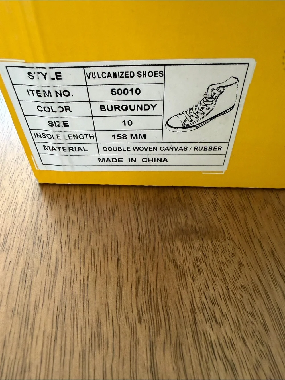 Kidmemory Kids' High-Top Canvas Sneakers in Burgundy 10 NWT